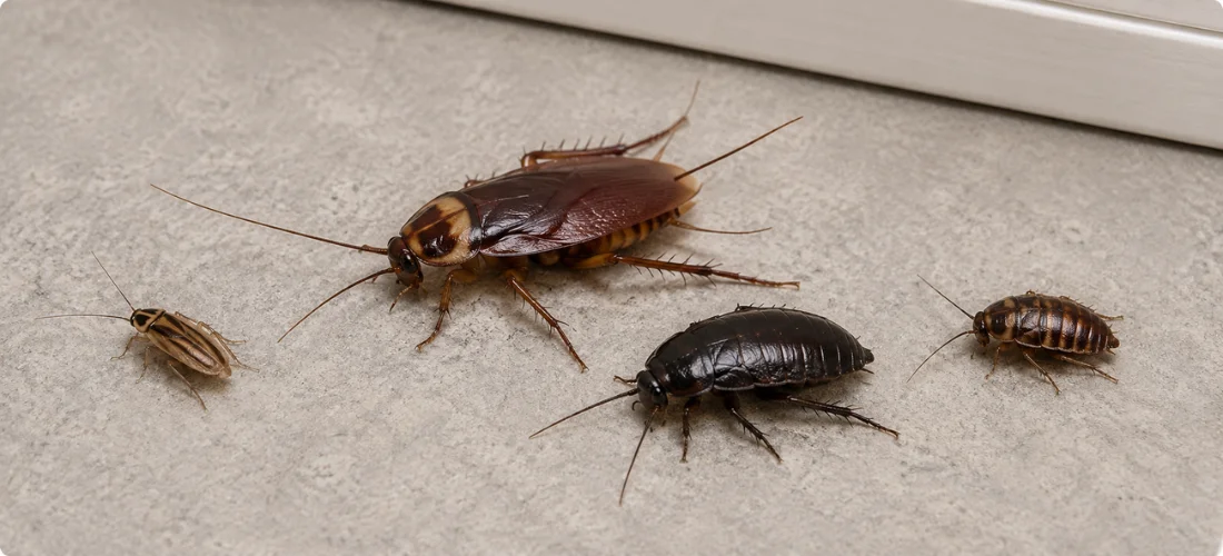 Four common types of cockroaches found in Ontario homes